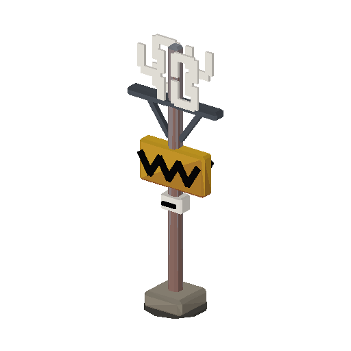 Low-poly Trackside Gear 3D model: Speed Restriction Board