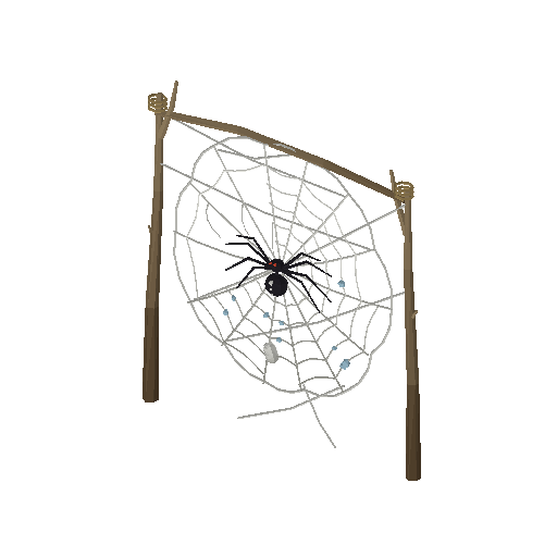 Low-poly Halloween Signature 3D model: Spider Web 01