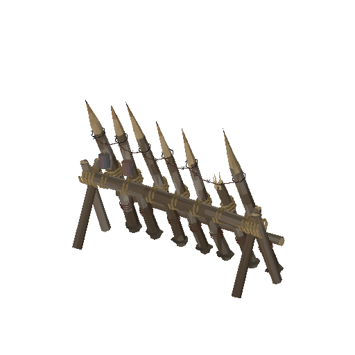 Low-poly Props 3D model: Spike Barricade