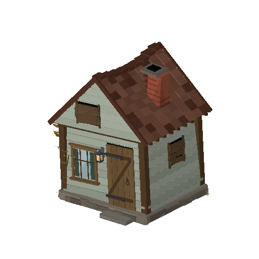 Low-poly Trick-or-Treat Houses 3D model: Spooky Cottage 01