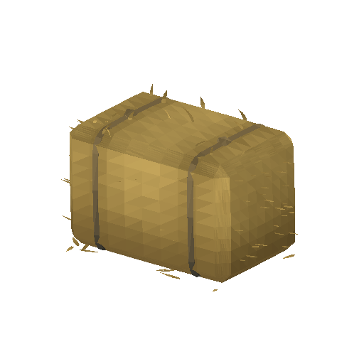 Low-poly Nature 3D model: Square Hay Bale 01
