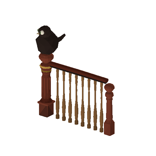 Low-poly Interiors 3D model: Stair Newel Banister
