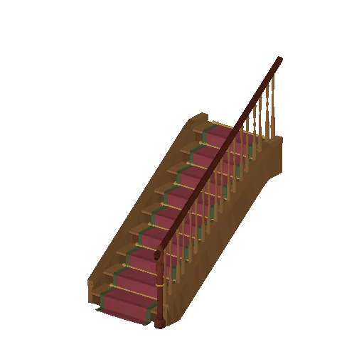 Low-poly Interiors 3D model: Stair Run Straight