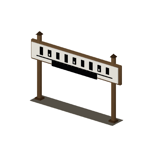 Low-poly Signage 3D model: Station Nameboard