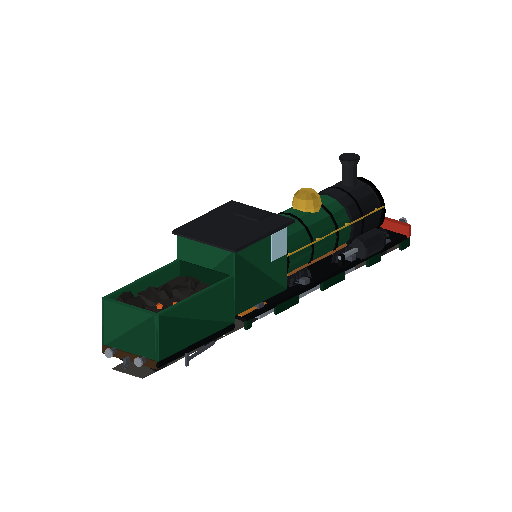 Low-poly Rolling Stock 3D model: Steam Locomotive