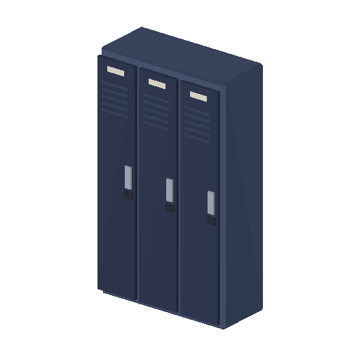 Low-poly Props 3D model: Steel Locker