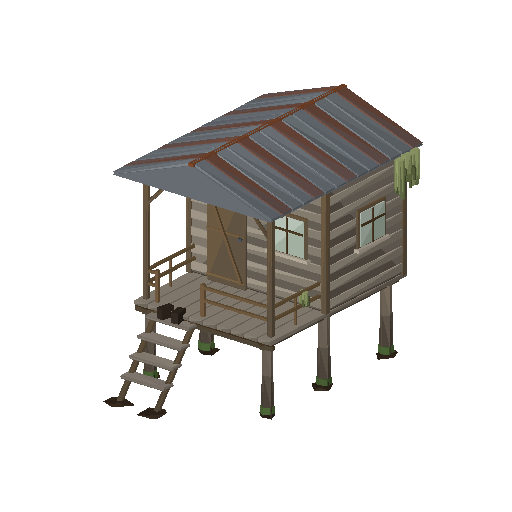 Low-poly Dwellings 3D model: Stilt Shack