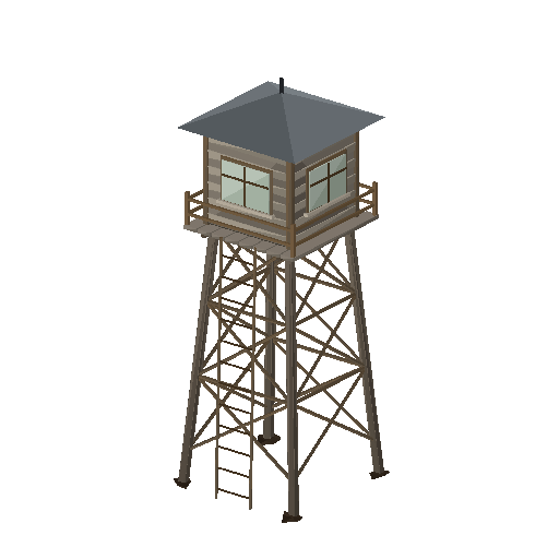 Low-poly Community 3D model: Stilt Watchtower