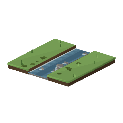 Low-poly Water 3D model: Stream Beck