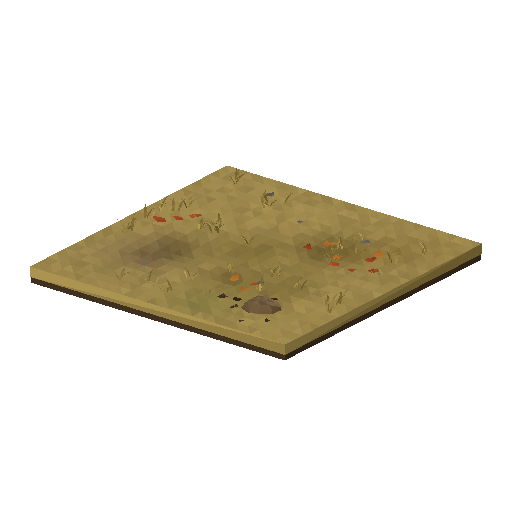 Low-poly Terrain 3D model: Suburban Lawn Tile 01