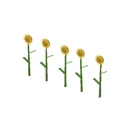 Low-poly Nature 3D model: Sunflower Row
