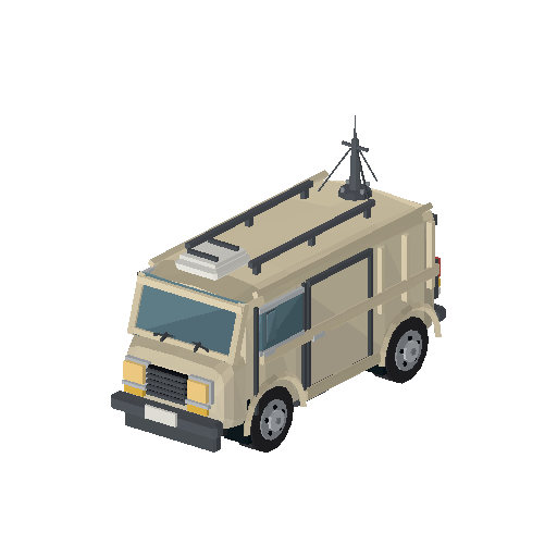 Low-poly Vehicles 3D model: Surveillance Van