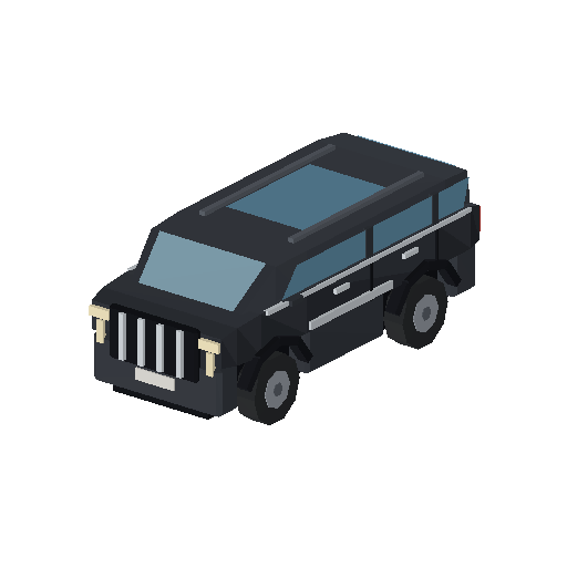 Low-poly Vehicles 3D model: SUV Black Car 01