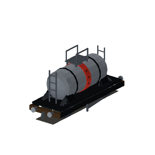 Low-poly Rolling Stock 3D model: Tanker Wagon