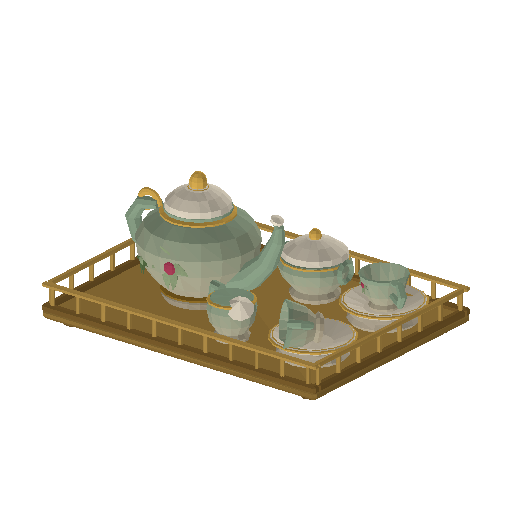 Low-poly Interiors 3D model: Tea Service