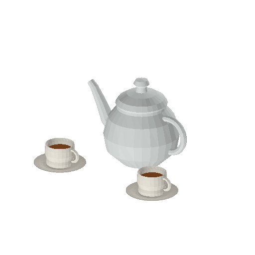 Low-poly Interiors 3D model: Teapot Set