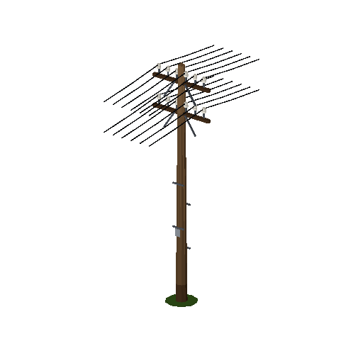 Low-poly Trackside Gear 3D model: Telegraph Pole