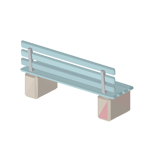 Low-poly Props 3D model: Terrazzo Bench