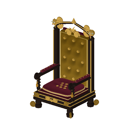 Low-poly Interiors 3D model: Throne Carved