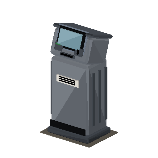 Low-poly Trackside Gear 3D model: Ticket Machine