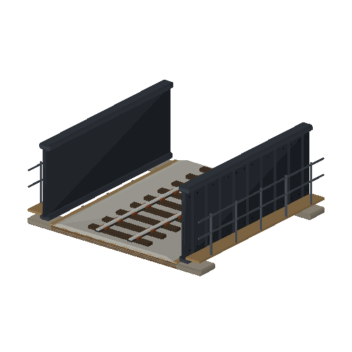 Low-poly Track 3D model: Track Bridge Straight Tile