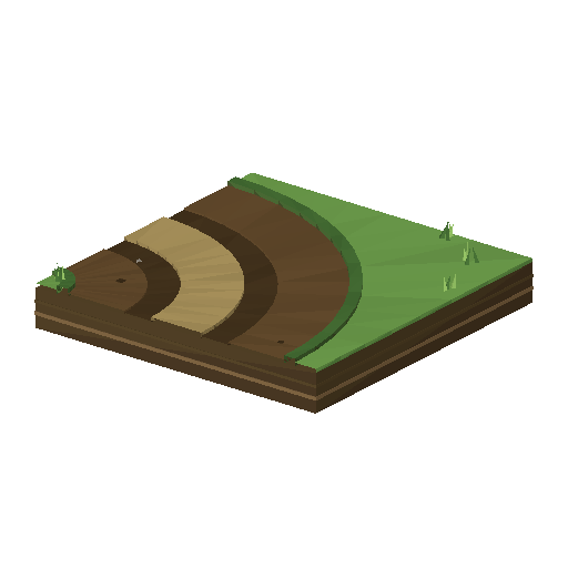 Low-poly Roads 3D model: Track Corner