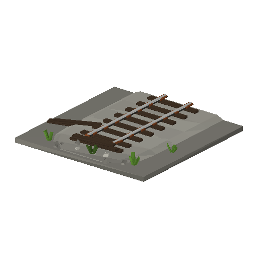 Low-poly Track 3D model: Track End Stub Tile
