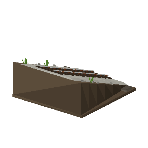 Low-poly Track 3D model: Track Gradient Ramp Tile