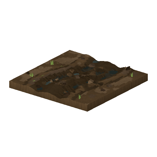 Low-poly Roads 3D model: Track Mud Open Tile