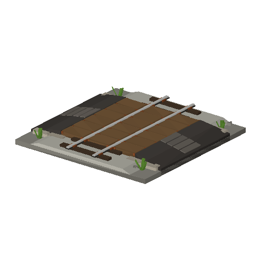 Low-poly Track 3D model: Track Road Level Tile