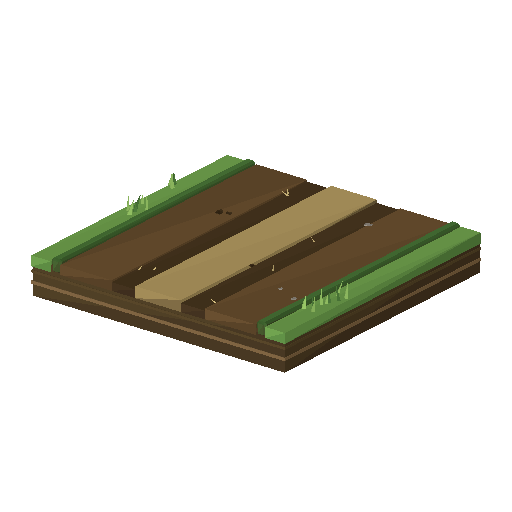 Low-poly Roads 3D model: Track Straight