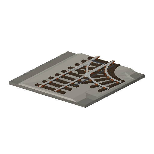 Low-poly Track 3D model: Track T Junction Tile