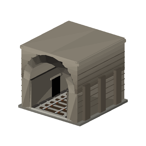 Low-poly Track 3D model: Track Tunnel Straight Tile