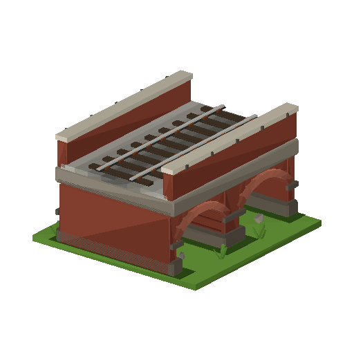 Low-poly Track 3D model: Track Viaduct Straight Tile