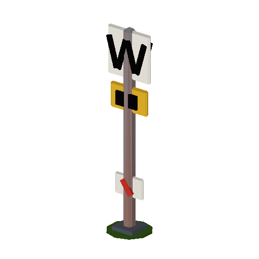 Low-poly Signage 3D model: Trackside Warning Sign
