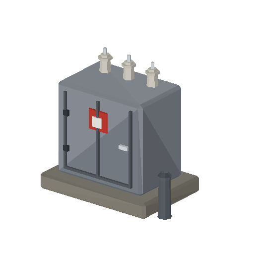 Low-poly Street Furniture 3D model: Transformer Kiosk 01