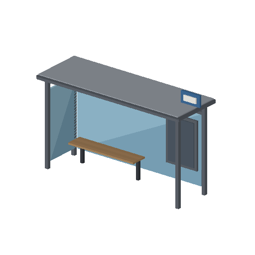 Low-poly Street Furniture 3D model: Transit Shelter 01