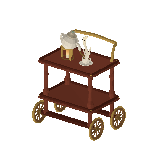 Low-poly Interiors 3D model: Trolley Tea
