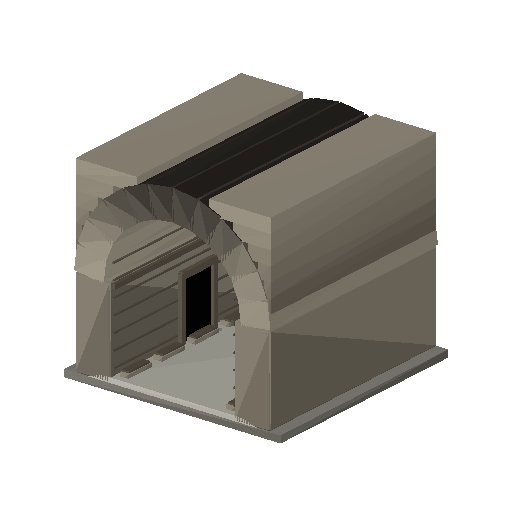 Low-poly Terrain 3D model: Tunnel Interior Tile