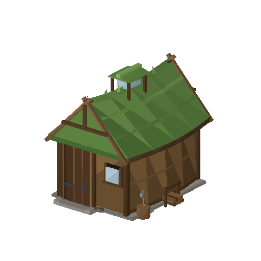 Low-poly Halls & Dwellings 3D model: Turf Dwelling