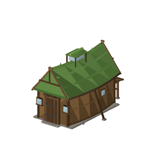 Low-poly Halls & Dwellings 3D model: Turf Longhouse