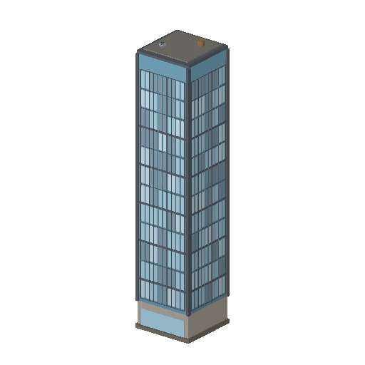 Low-poly High-Rise & Supertall 3D model: Twin Tower 01
