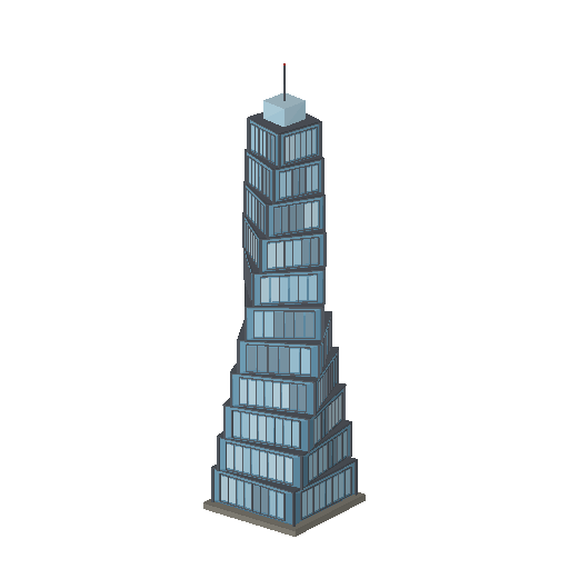 Low-poly High-Rise & Supertall 3D model: Twisting Supertall 01