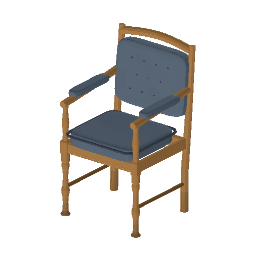 Low-poly Interiors 3D model: Upholstered Armchair