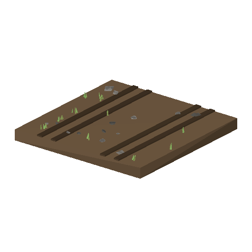 Low-poly Terrain 3D model: Vacant Lot Tile