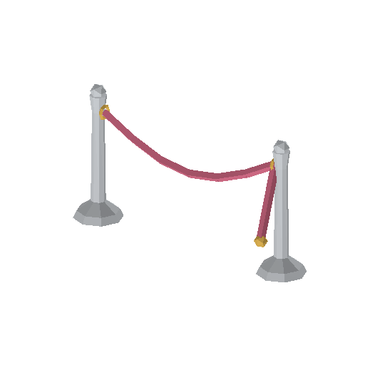 Low-poly Props 3D model: Valet Rope Stand