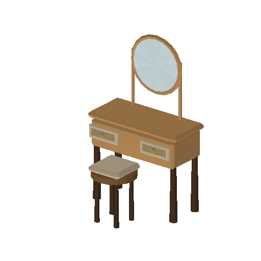 Low-poly Interiors 3D model: Vanity Table