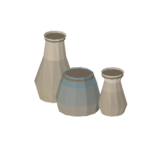 Low-poly Interiors 3D model: Vase Trio