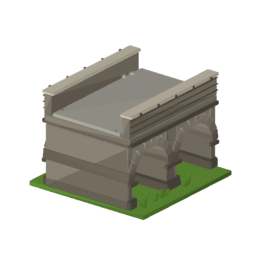 Low-poly Terrain 3D model: Viaduct Deck Tile