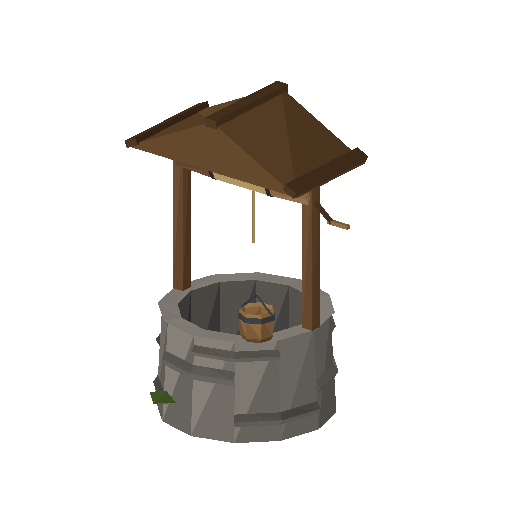 Low-poly Props 3D model: Village Well